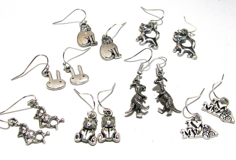 Minimalist tiny earringsAnimal earringscat earringsbear earringsmonkey earringsdinosaur earringshare earringsI love my dog earrings
