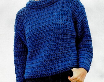 Pull Vintage Fait Main En Pure Laine - Taille 36/38, Ancien, Très Bon état