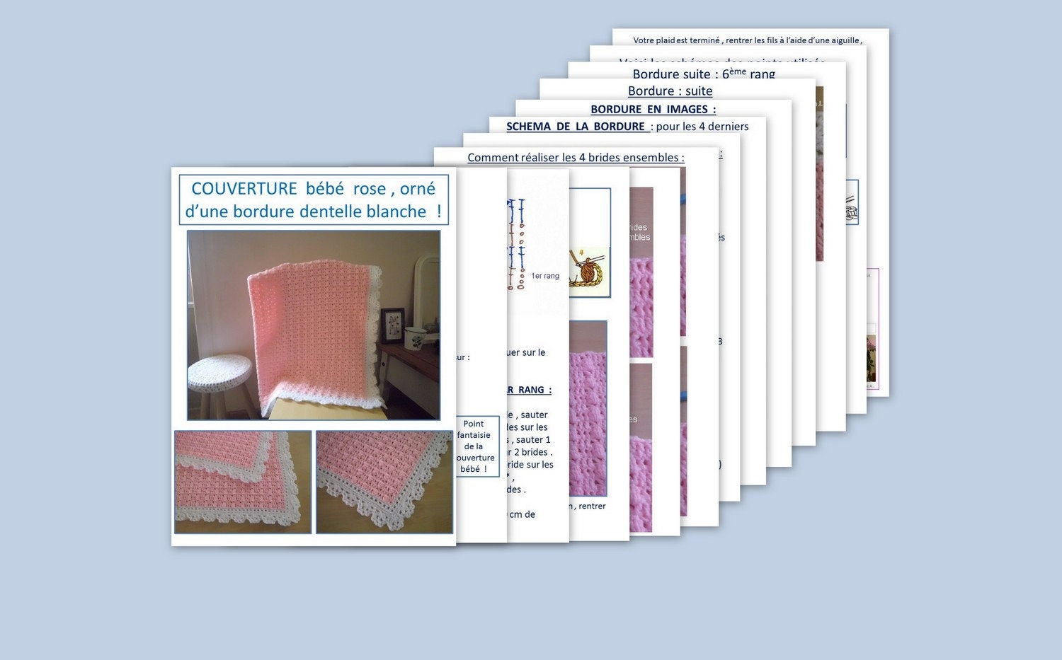 Buy PDF CROCHET - Couverture Bébé En Rose , Orné D'une Belle Bordure  Dentelle Blanche , Facile à Réaliser , Tuto En FRANCAIS ! Online in India -  Etsy, image size:1500x933