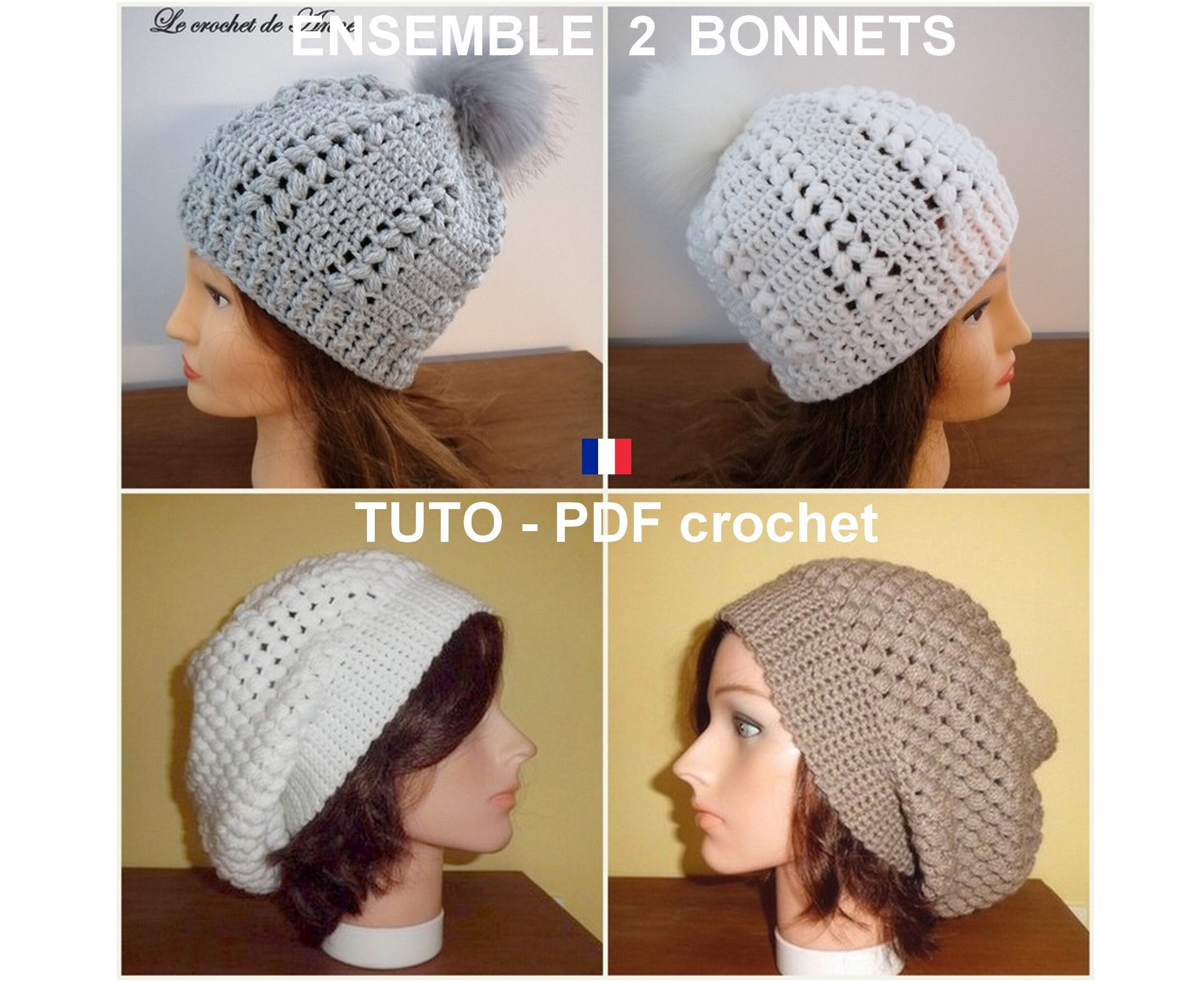 Comment faire un bonnet péruvien mixte en toutes tailles au crochet, pas à  pas tuto 