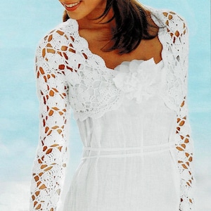 E333 Bianco Evento - boléro mariage bohème dentelle manches 3/4 E333 Bianco Evento - boléro mariage bohème dentelle manches 3/4