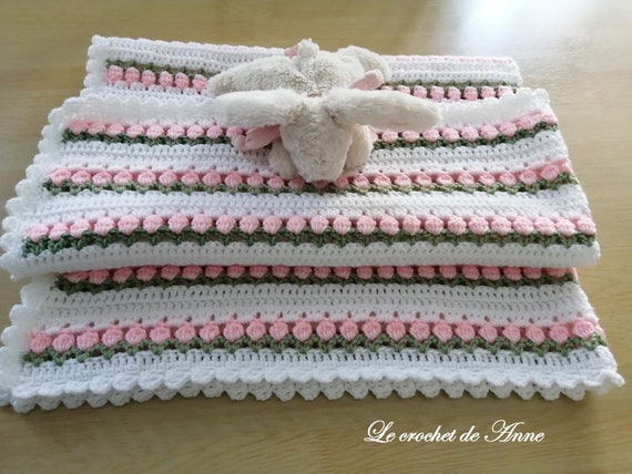 Ensemble De 2 Pdf Crochet Couverture Bebe Orne De Rangs Etsy
