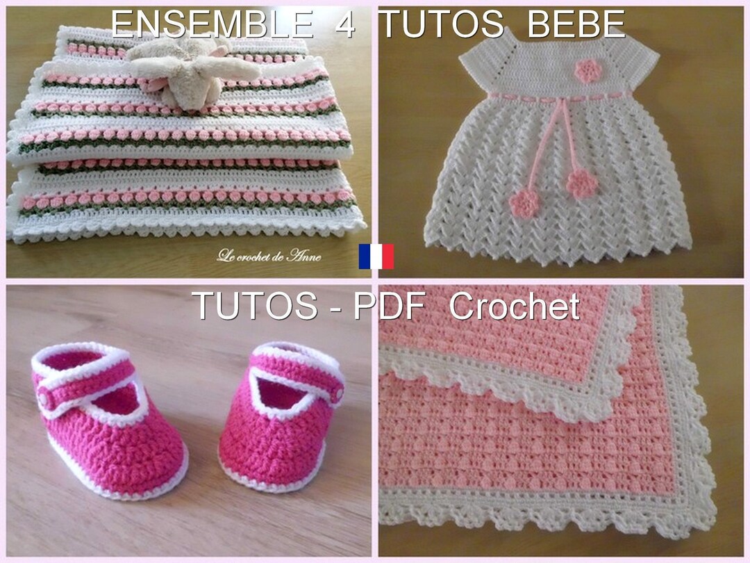 Ensemble Bébé Rose Et Gris Fait Main Au Crochet - Neuf Sans étiquette - Taille Unique Bébé - Marque PINK
