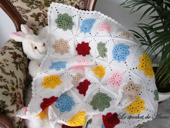 Pdf Crochet Couverture Bebe Orne De Jolis Carres Granny Etsy Pdf Crochet Couverture Bebe Orne De Jolis Carres Granny Etsy