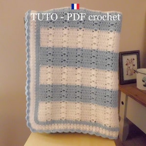 Pdf Crochet Couverture Bebe Orne De Jolis Rangs Fleuris Etsy