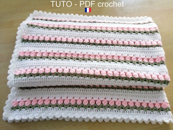 Ensemble De 2 Pdf Crochet Couverture Bebe Orne De Rangs Etsy
