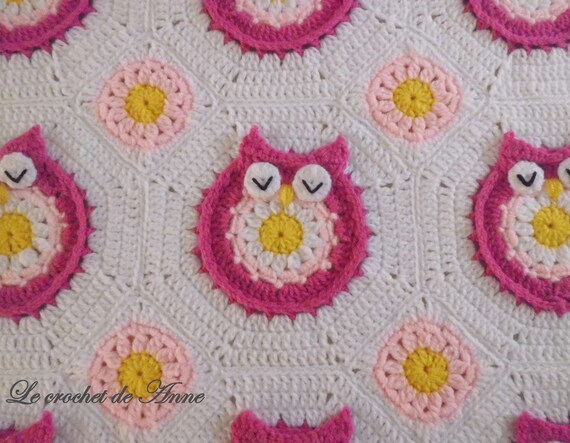Pdf Crochet Couverture Bebe Orne De Chouettes Colorees Sur Etsy Pdf Crochet Couverture Bebe Orne De Chouettes Colorees Sur Etsy