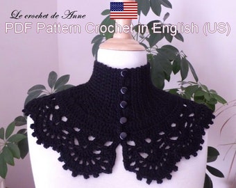 VICTORIAN Neck warmer embellished with a lacy edging , Crochet Pattern PDF Tutorial English , Cowl scarf , chocker Snood , Easy to crochet !