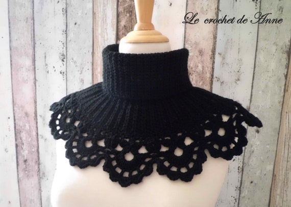 PDF CROCHET Turtleneck Choker, Adorned With a Beautiful Lace Border, Easy  to Make, Tutorial in French and English 