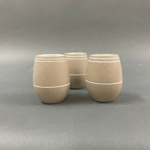 Round Tumbler Nude gray / white wine, cup, glass, wine, coffee, tea, drink, gift, dinnerware, modern, handmade ceramic image 1
