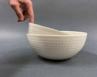 Serving Bowl Set  (White) - Handmade Ceramic Stoneware