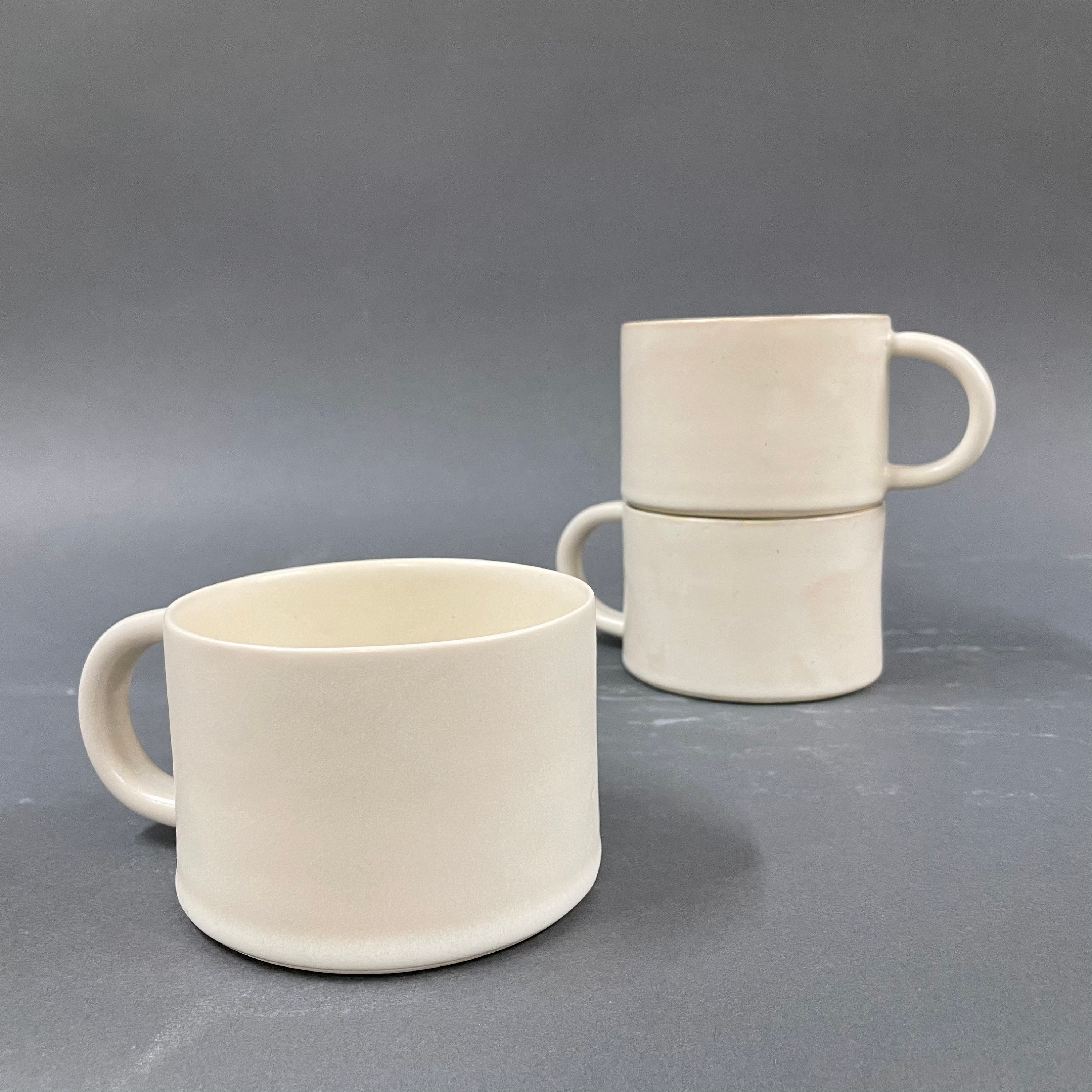 Oversized Ceramic Mug Warm White Pottery cup stoneware Etsy