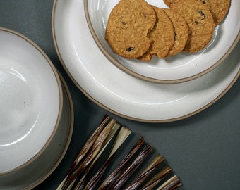 The Dinnerware Set - Gray/White (ceramic, handmade, plates, bowl, tableware)