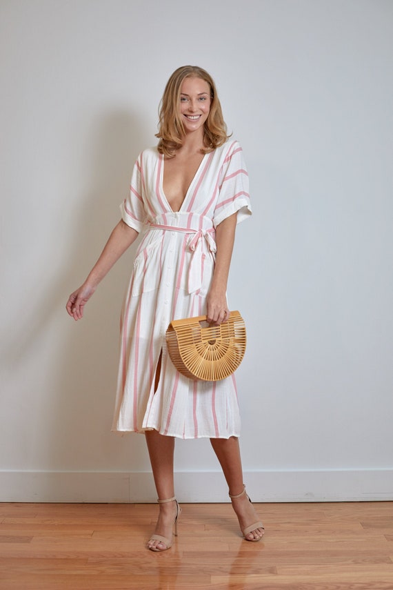 pink and white beach dress ZAPAKA Women White Long Beach Dress Sheath Halter Chiffon Bridal Dress, Candy Pink / US10 main image 1