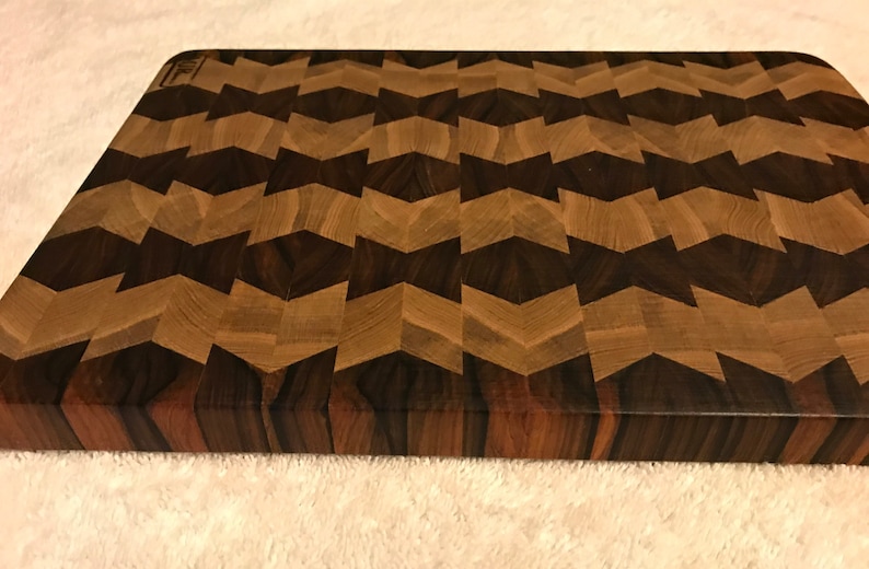 End Grain Mixed Wood Handcrafted Cutting Board Etsy