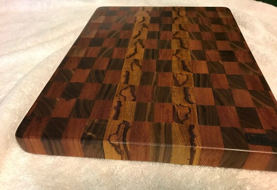 End Grain Makore, Marblewood & Rosewood Wood Handcrafted Cutting Board -  Etsy