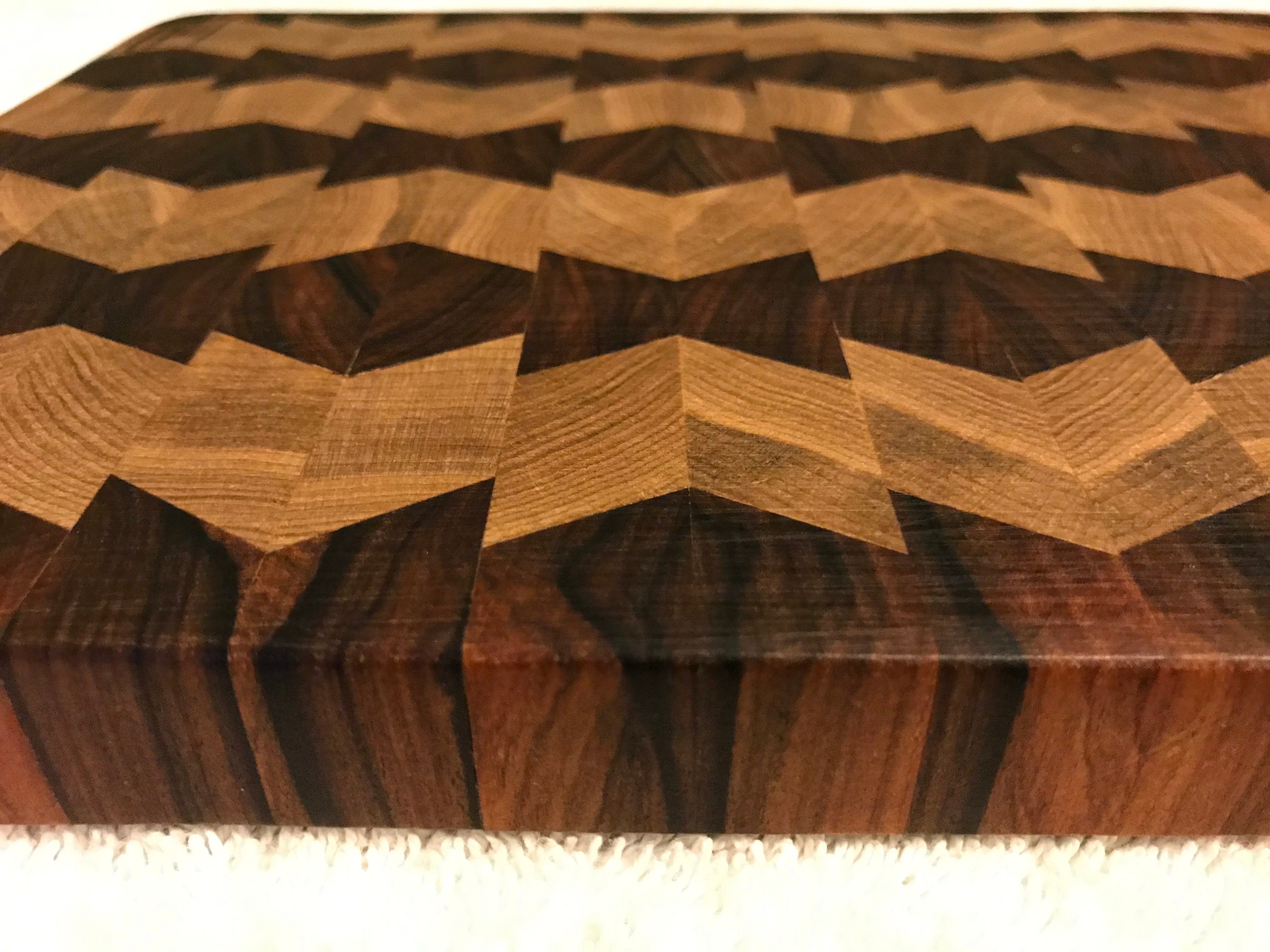 End Grain Mixed Wood Handcrafted Cutting Board Etsy