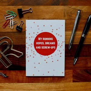 Notebook for a runner / gift for a running friend. My Running Hopes, Dreams & Screw-Ups