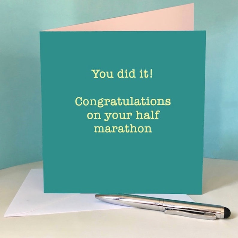 Half Marathon Congratulations Card for Runner / Running Friend Etsy
