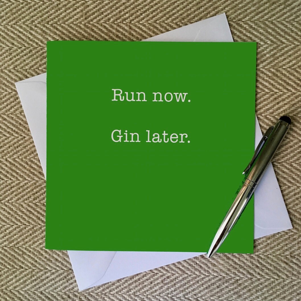 Birthday Card for Runners / Running Friend 'run Now. Gin Etsy