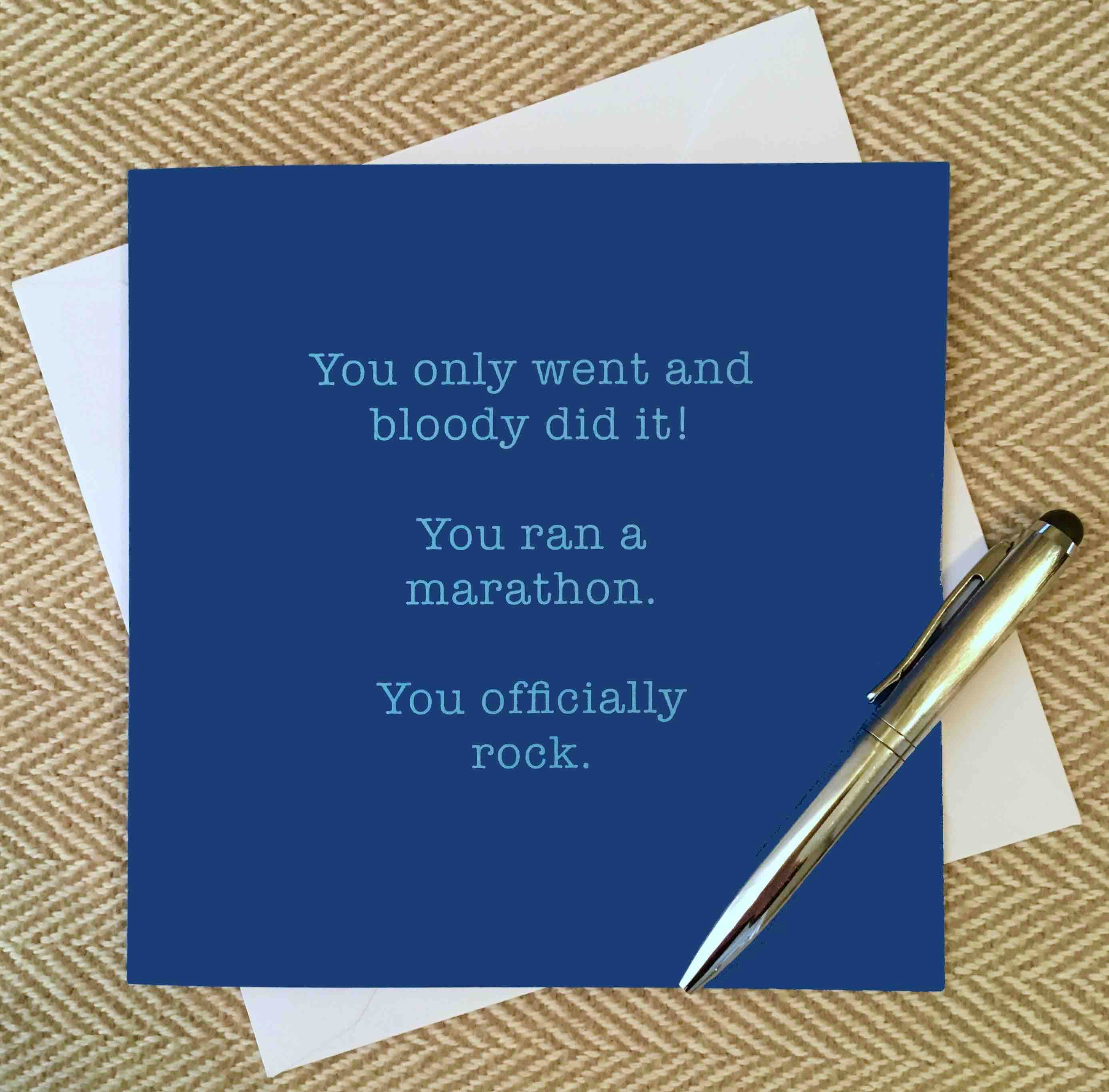 Marathon Congratulations Card for Runners / Running Friend Etsy UK