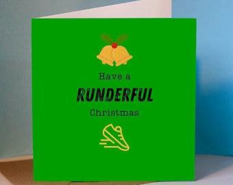Christmas / Xmas Card for Runner / Running Friend - 'Have a Runderful Christmas' card'