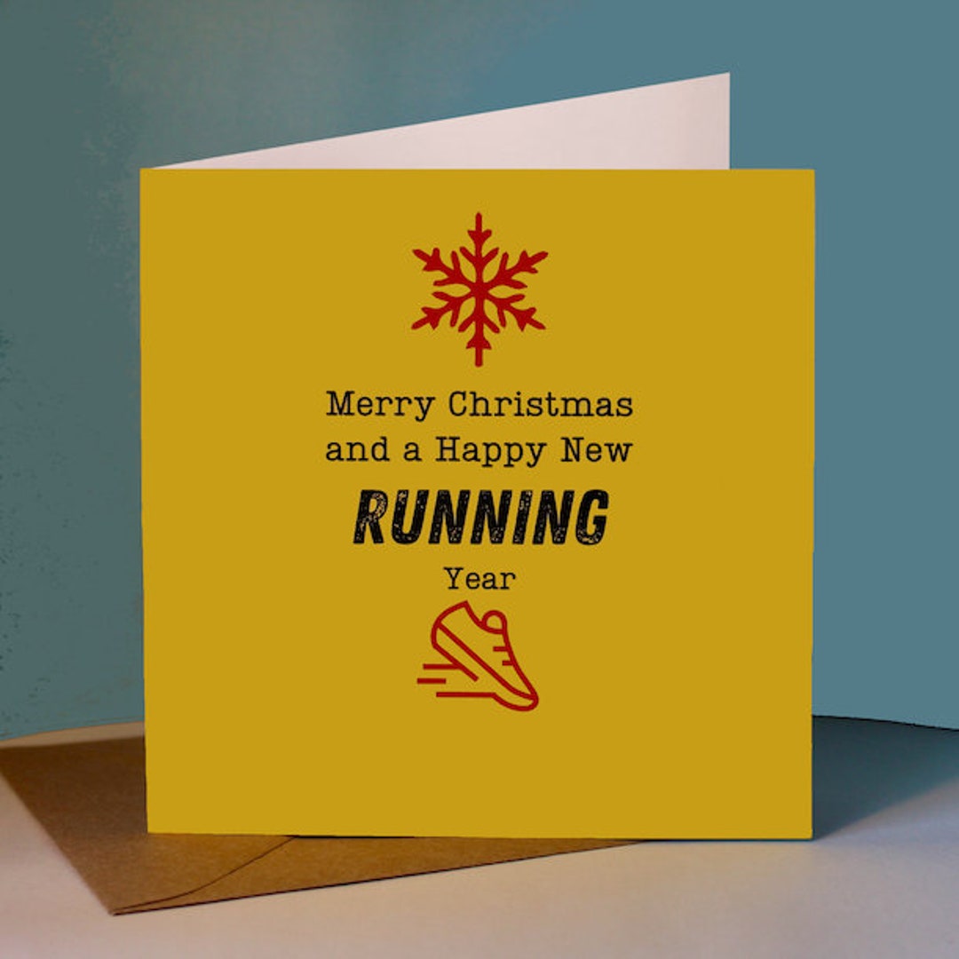 Christmas / Xmas Card for Runner / Running Friend 'merry Etsy UK