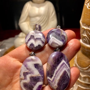 Chevron amethyst, Pendant, rope necklace, unisex, jewelry, fashion, calming stone!!