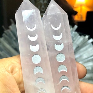 Unique, MOON SYMBOLS, Rose quartz, Points!!