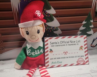 Personalized elves with Nice List Certificate