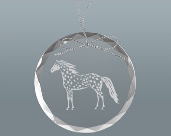 Personalized Glass Christmas Ornament - Horse Designs 3 | Horse Ornament | Equestrian Ornament