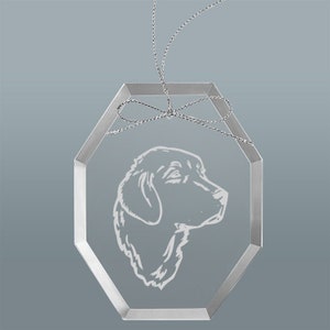 Personalized Glass Christmas Ornament with your choice of Golden Retriever Design | Golden Retriever Ornament