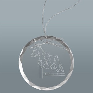 Personalized Glass Christmas Ornament with your choice of Doberman Design | Doberman Ornament