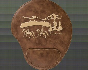 Grazing Deer Laser Engraved Leatherette Checkbook Cover