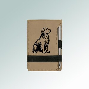 Custom Mini Golden Retriever Notepad & Pen with your choice of Golden Retriever Design | 80+ Golden Retriever Designs