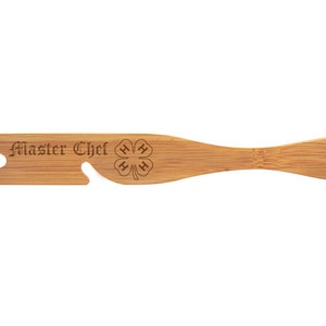 Personalized Bamboo Oven Rack Tool with your choice of 4-H Logo