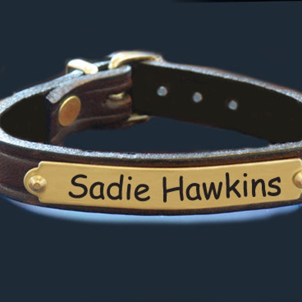 Personalized Nameplate Leather Bracelet | Nameplate Bracelet | Equestrian Bracelet | ID Bracelet | Horse Nameplate Bracelet