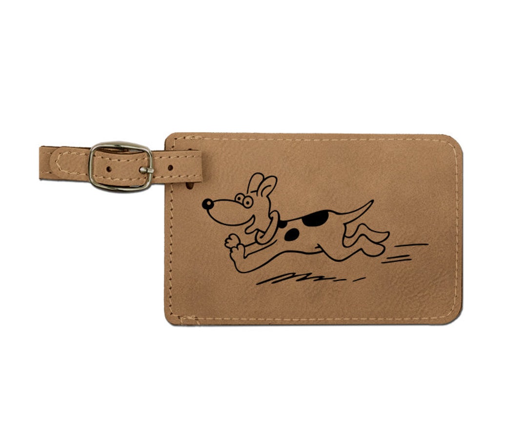 Engraved Leatherette Luggage Tag Dog Designs 2 Dog Luggage Etsy