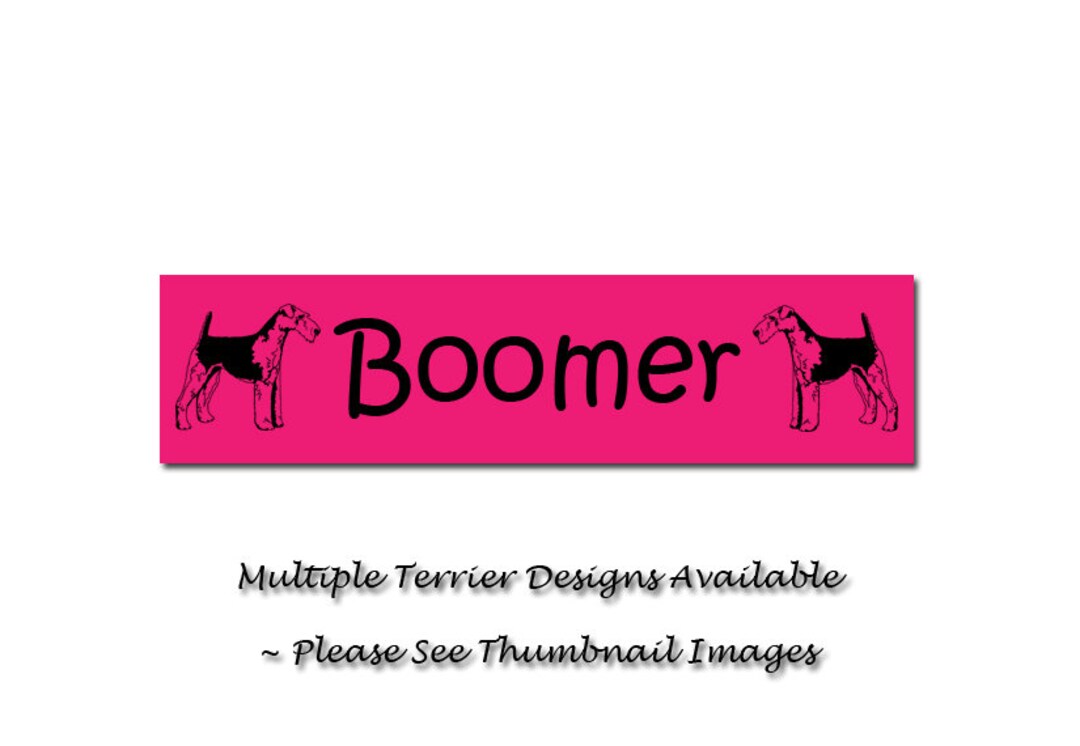 Engraved Dog Crate / Kennel Tag Dog Designs 3 Terrier Breeds Sporting