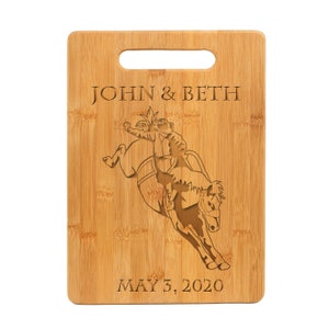 Custom Engraved Bamboo Cutting Board with your choice of Rodeo Design | Rodeo Gift | Rodeo Award | Personalized | Rodeo Cutting Board