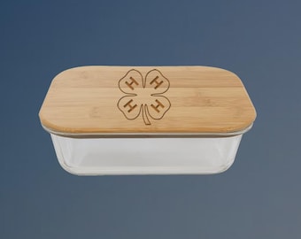 Large Personalized Food Storage Container - 4-H Logo | 4-H Food Storage | 4-H Award | 4-H Gift | 4-H Thank You Gift
