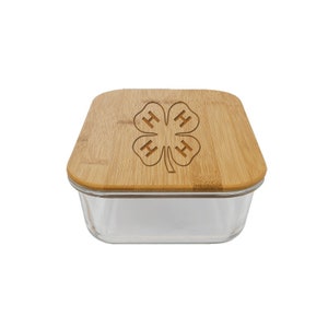 Large Personalized Food Storage Container - 4-H Logo | 4-H Food Storage | 4-H Award | 4-H Gift | 4-H Thank You Gift