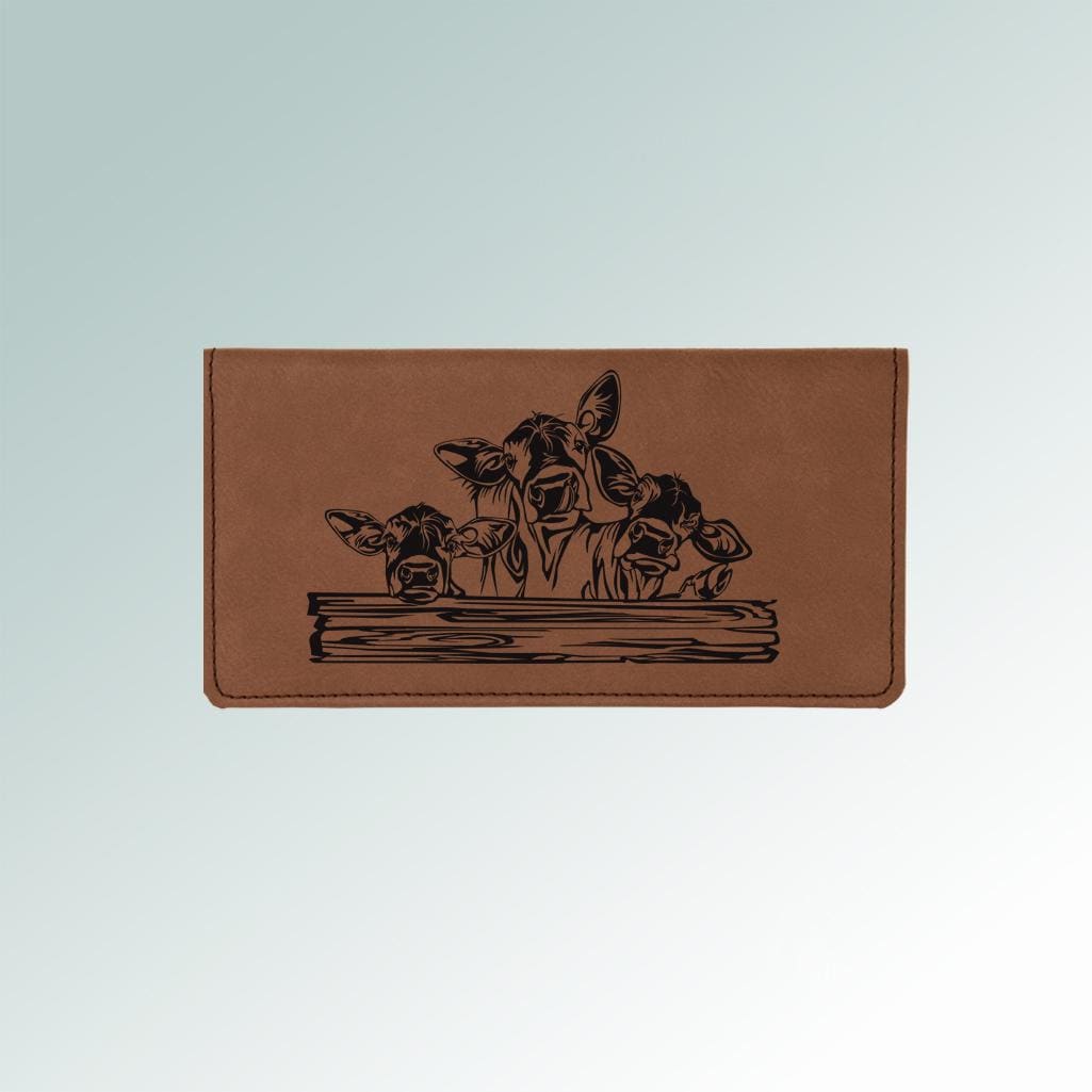 Personalized Farm Animal Leatherette Checkbook Cover