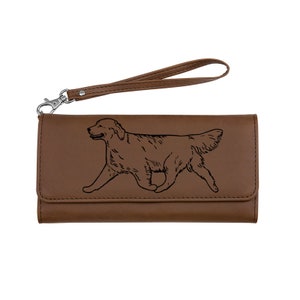 Billetera personalizada con correa de muñeca extraíble con el diseño de Golden Retriever de su elección / Billetera Golden Retriever