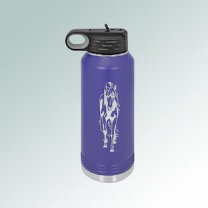 Personalized Horse Water Bottle with your choice of Horse Design | 145+ Horse Designs
