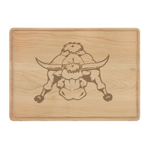 Drip Ring Maple Cutting Board with your choice of Farm Animal Designs | Cow Cutting Board | Bull Cutting Board | Chicken Cutting Board