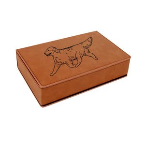 Golden Retriever Leatherette Flask Gift Set with your choice of Golden Retriever Design