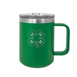 Engraved Stainless Steel Mug - 4-H Logos | 4-H Travel Mug | 4-H Mug | 4-H Gift