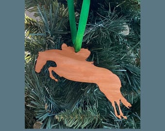 Wood Jumping Horse Ornament | Horse Ornament | Christmas Ornament | Equestrian Ornament | Equestrian Gift