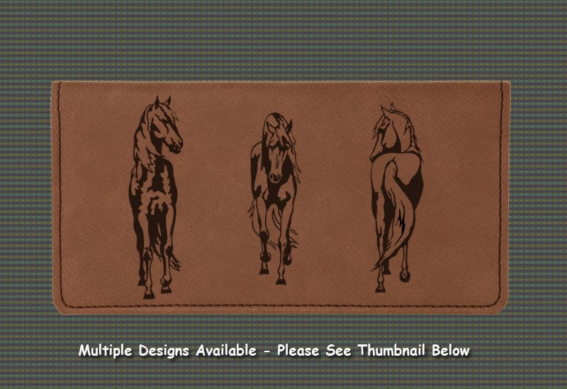 Engraved Leatherette Checkbook Cover Horse Designs 4 Etsy